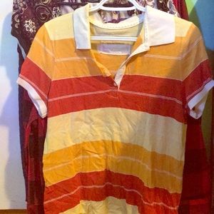 Orange and red stripped shirt